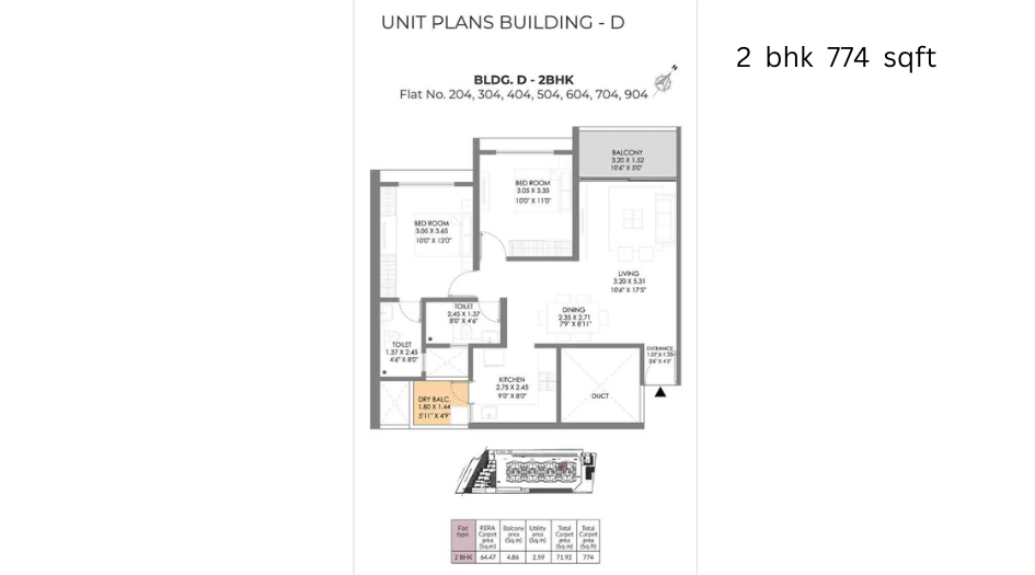 Gagan-Myra-floor-plan-2-bhk-774-sqft